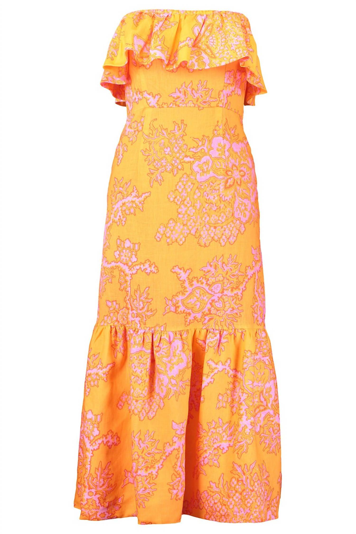 Rhode - Thea Ruffle Trim Halter Midi Dress