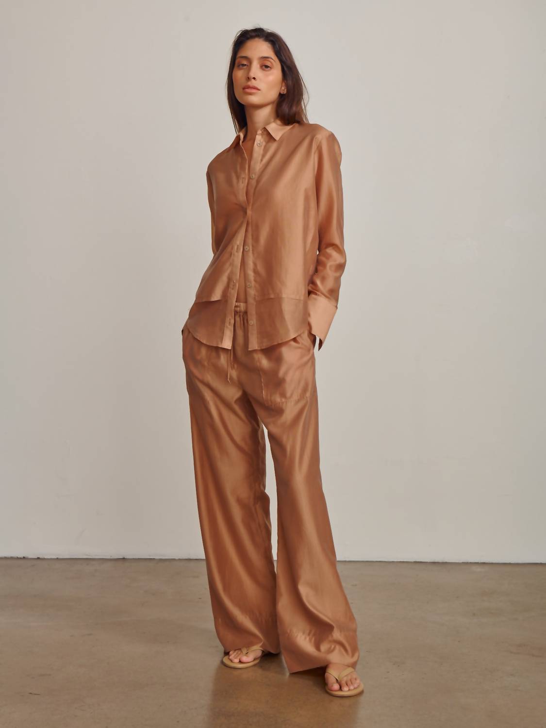 Pharaoh Women's Casey Gossamer Pant in gossamer in brulee - women's pants - alternate view