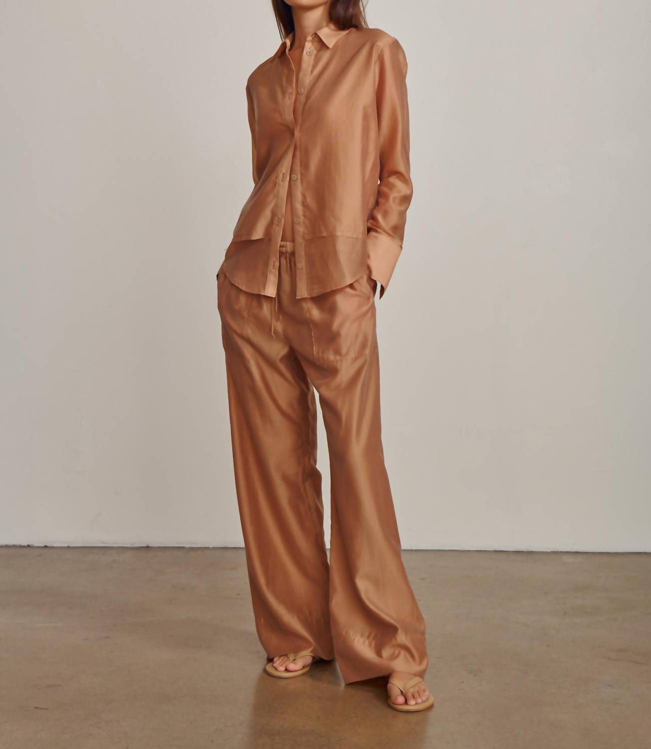 Pharaoh Women's Casey Gossamer Pant in gossamer in brulee - women's pants - detail view