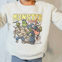 AK Clothing Company Monster Mash Halloween Crew Sweatshirt in light grey - kids' shirt - alternate view