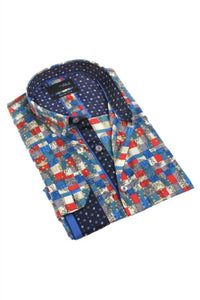 Eight X - Men's Color Tiles Shirt With Trim