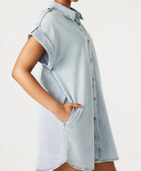 STEVE MADDEN Ilara Denim Mini Dress in blue - women's dress - view 4
