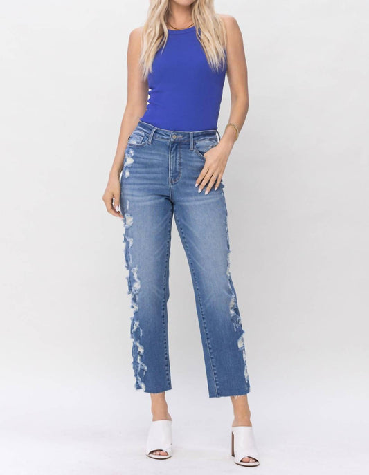 Judy Blue - High Waist Destroyed Sideseam Crop Jeans