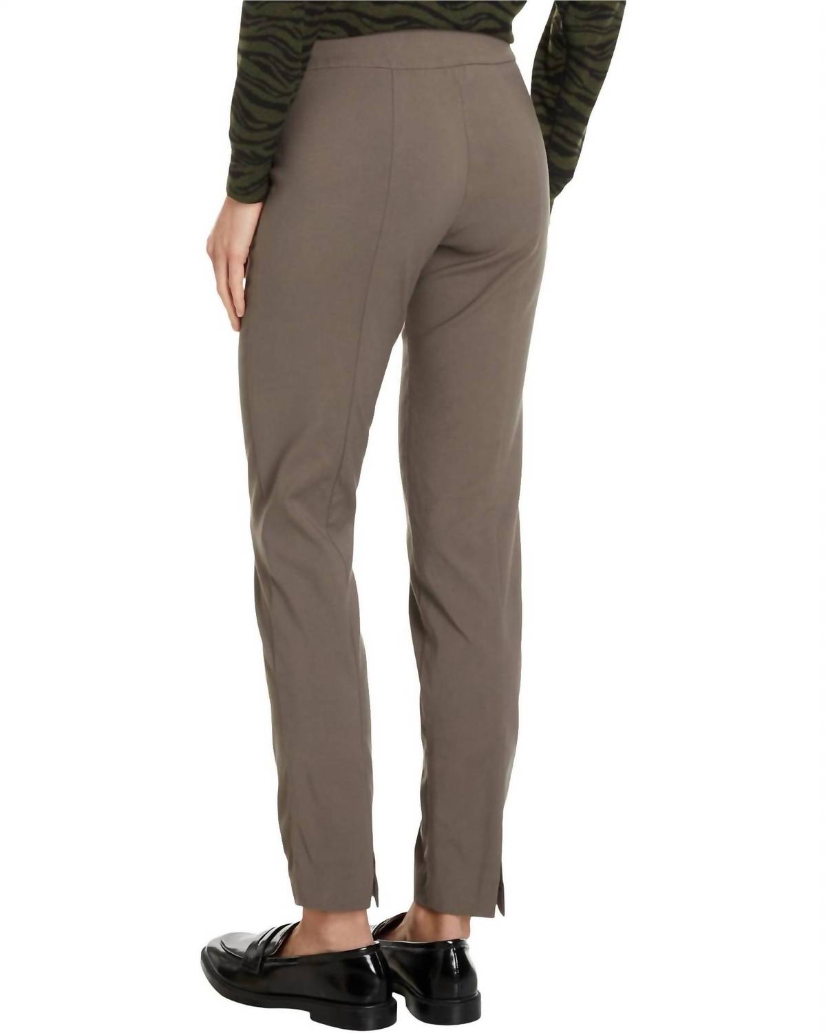 Elliott Lauren - Control Stretch Pull-on Ankle Pants With Back Slit