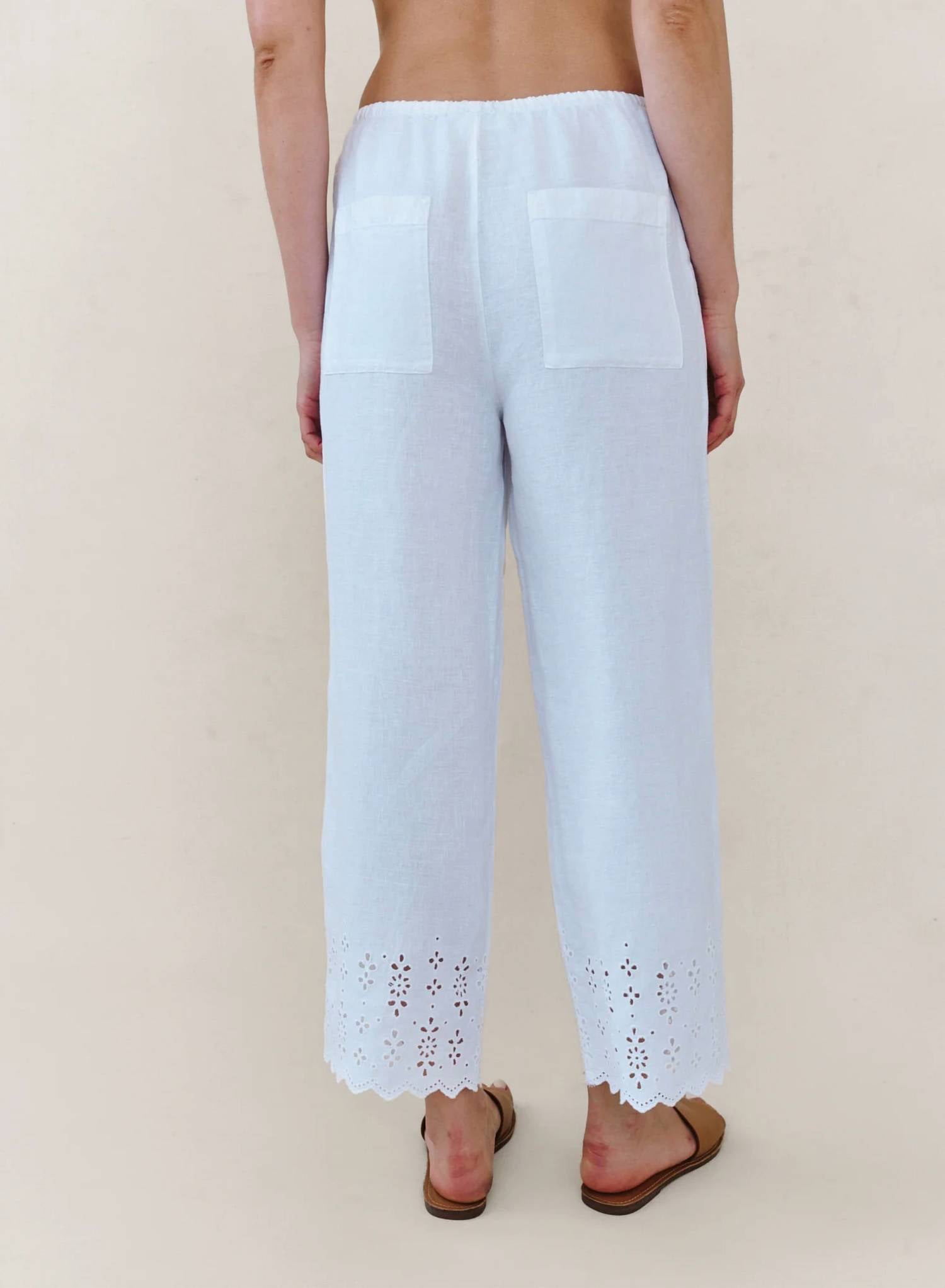 Bella Dahl - Beach Crop With Embroidered Hem Pants