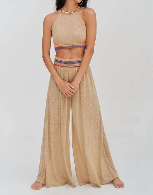 Pitusa - Halter Top And Wide Leg Pant Set