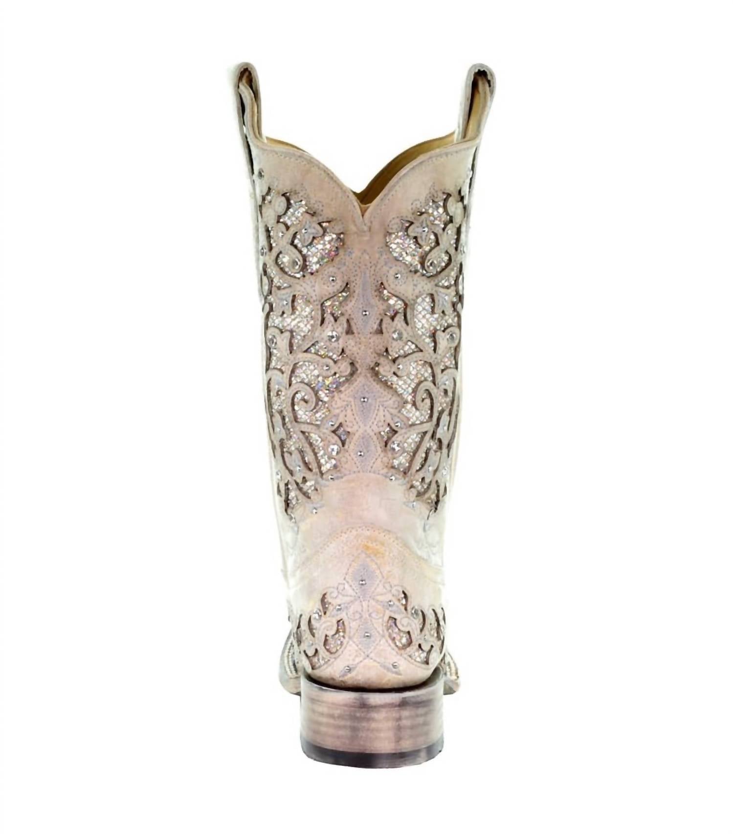 Corral - Women's Glitter Inlay Square Toe Cowboy Boots