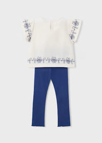 Mayoral - Embroidered Tee And Leggings Set