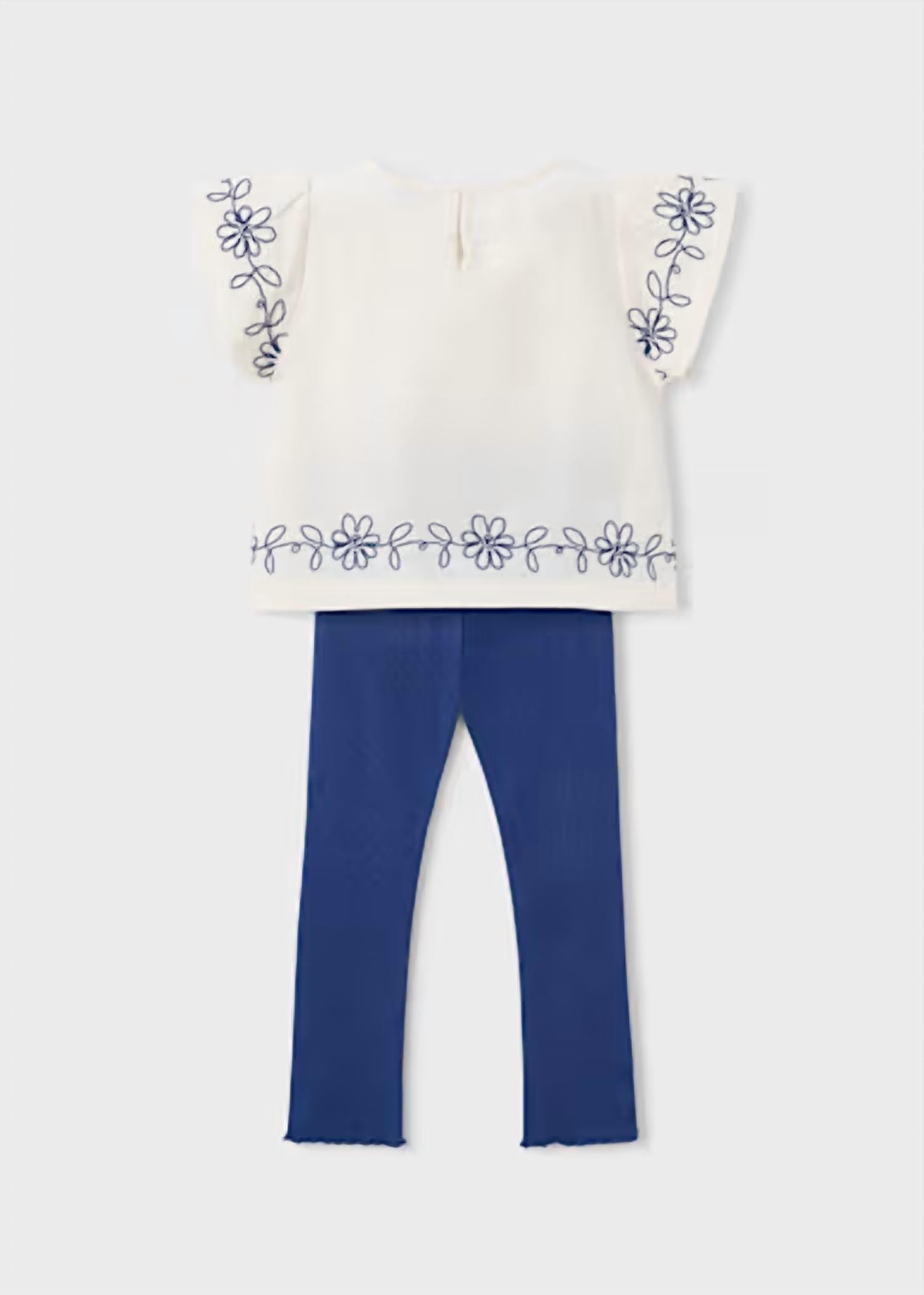 Mayoral - Embroidered Tee And Leggings Set