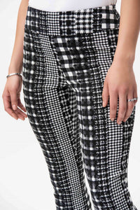 Joseph Ribkoff Pull On Cropped Pants in vanilla black - women's pants - alternate view
