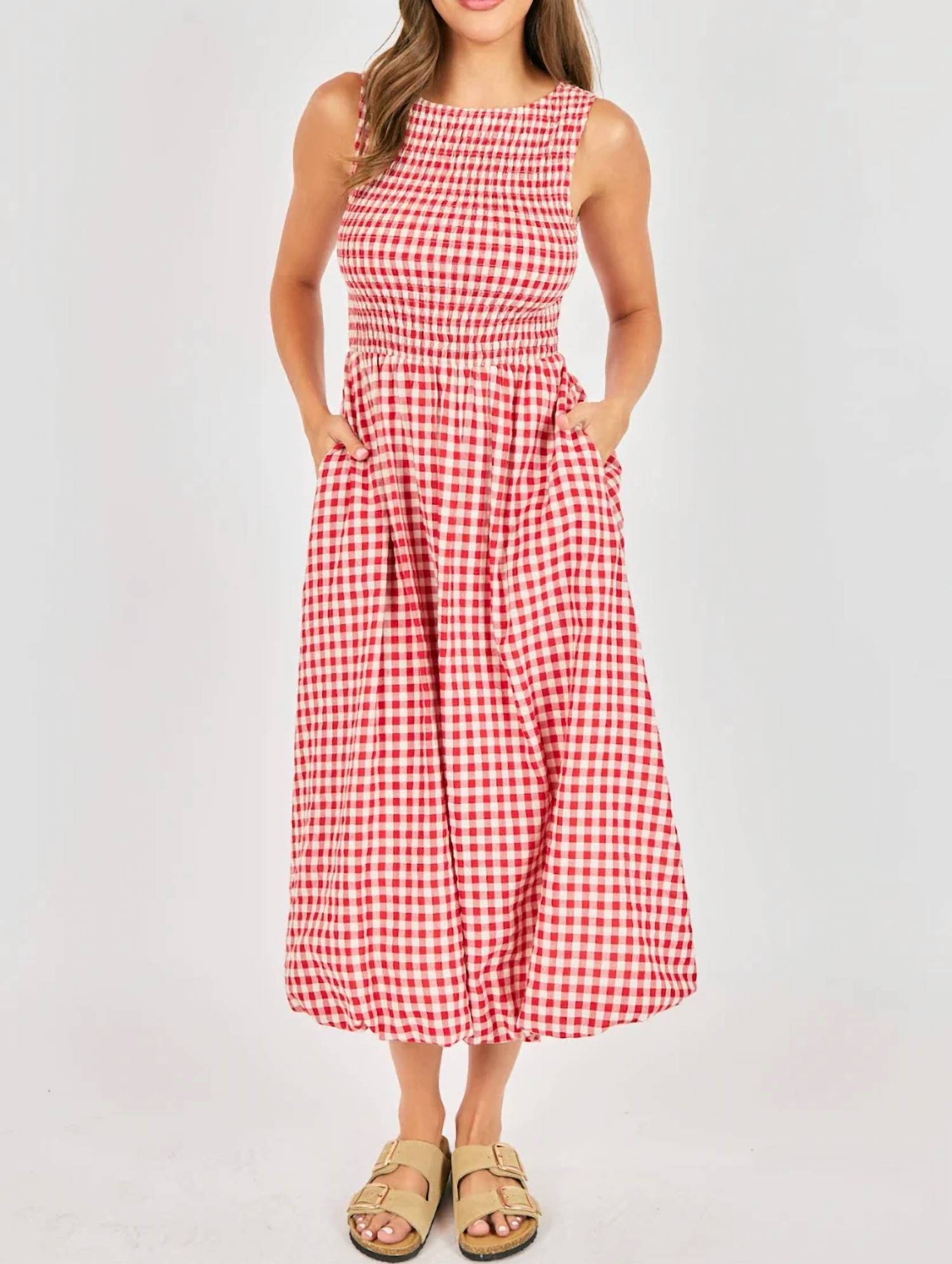 Sadie & Sage - Checkered Midi Dress