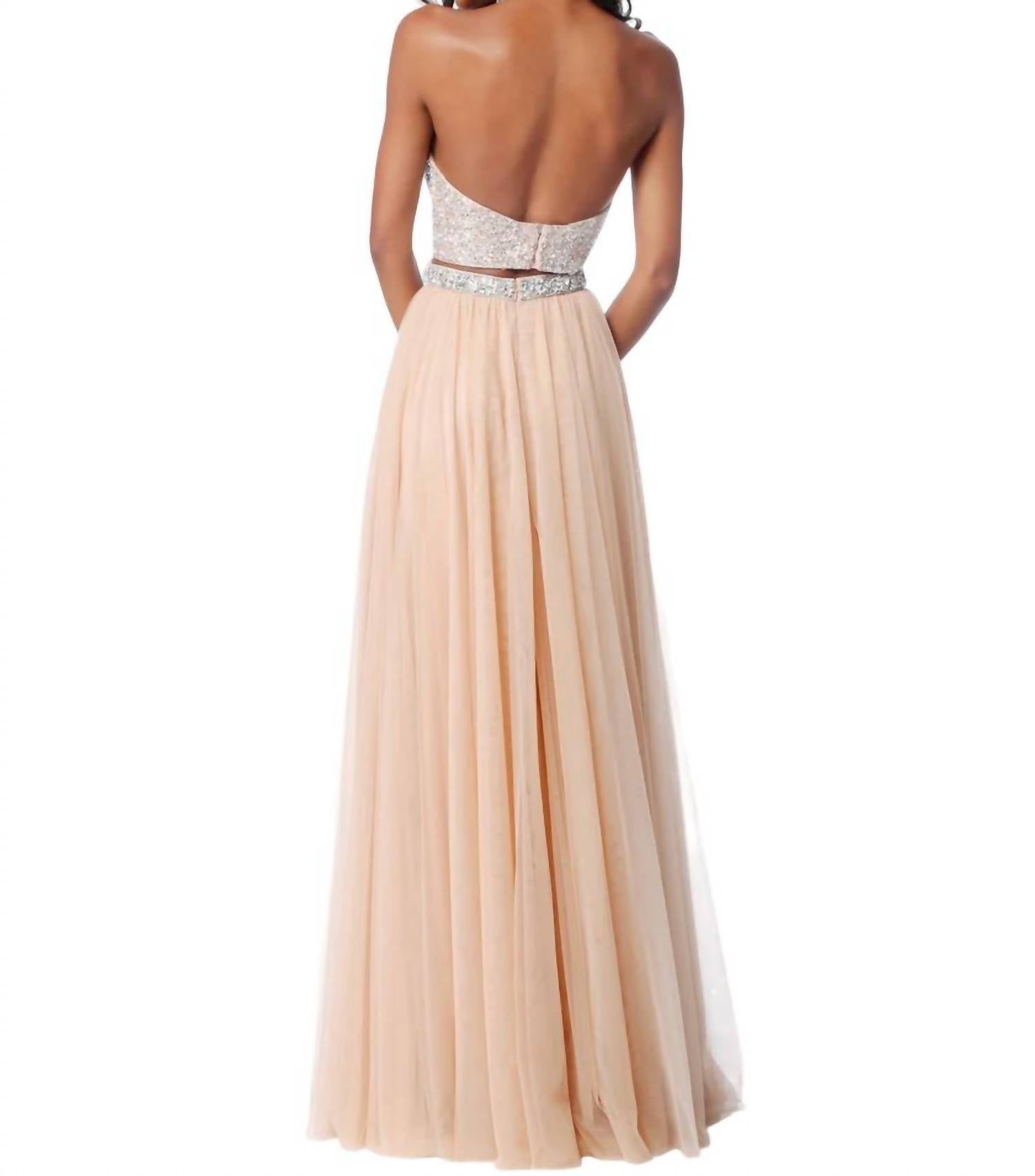 Sherri Hill - Two-Piece Beaded Keyhole Prom Dress