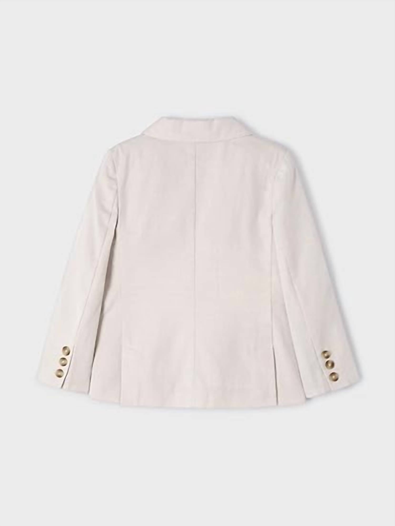 Mayoral Boys Linen Jacket in beige - kids' jacket - alternate view