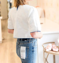 Never A Wallflower - Half Sleeve Scoop Neck Crop Top