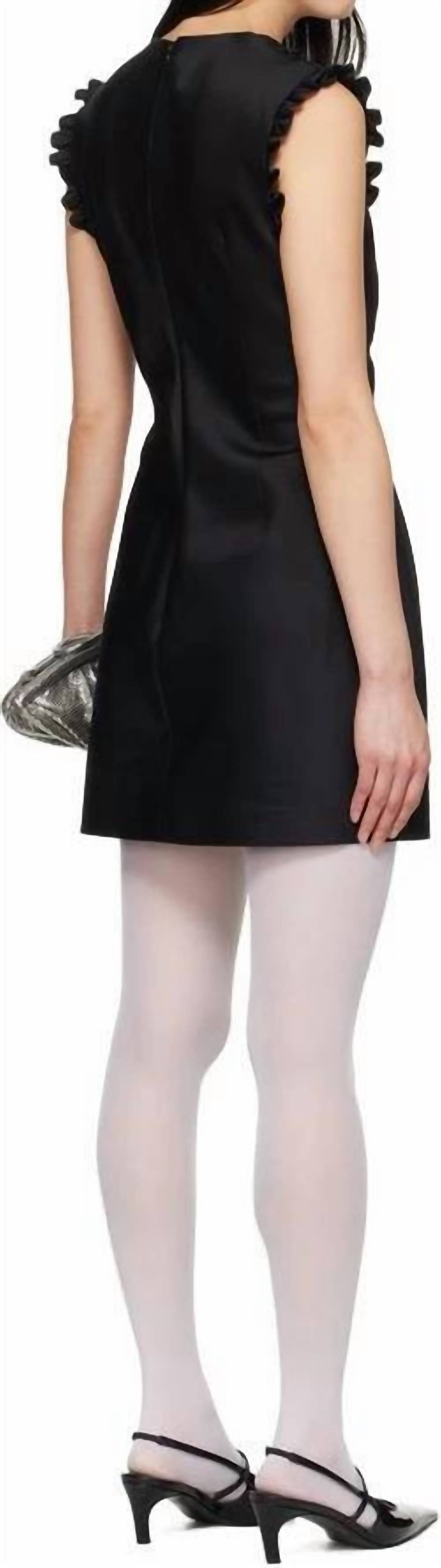 Shushu/Tong Floral Appliqué Mini Dress in black - women's dress - alternate view