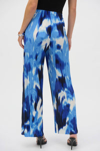 Joseph Ribkoff - Pleated Novelty Tropical Print Wide Leg Pants