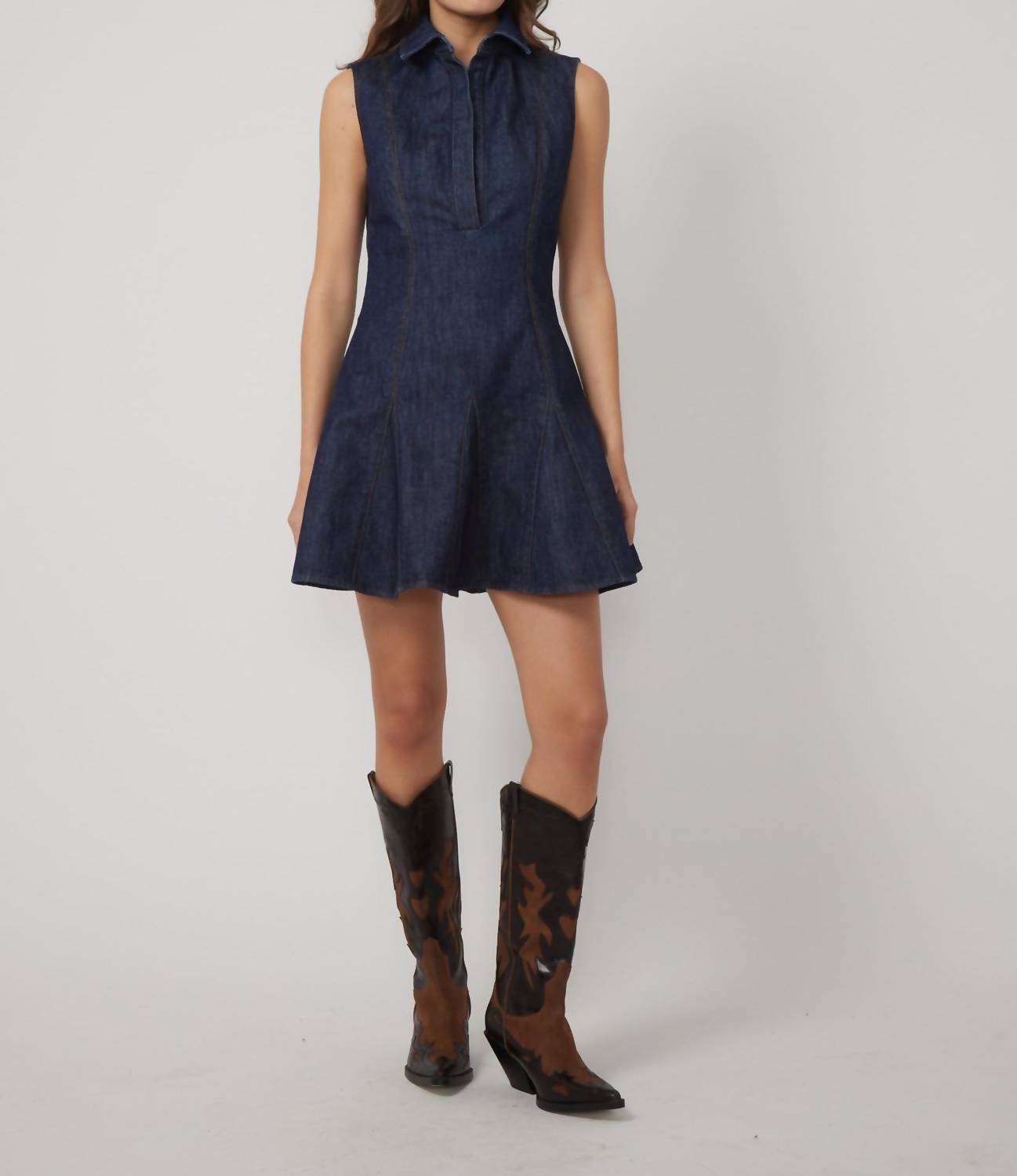 GILNER FARRAR Sana Dress in dk blue denim - women's dress