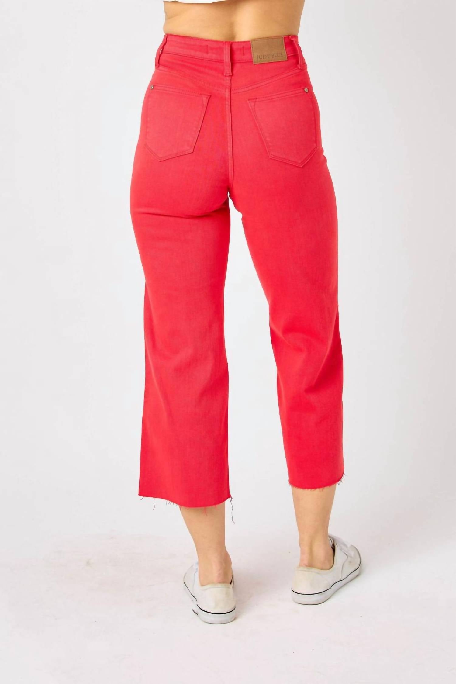 Judy Blue - Tummy Control Wide Leg Crop Jeans