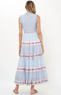 Oliphant - Sleeveless Smocked Maxi Dress