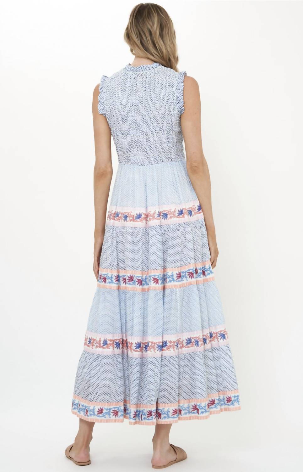 Oliphant - Sleeveless Smocked Maxi Dress