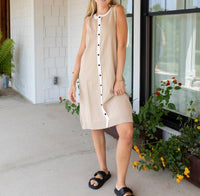 Elle Grey Easy Like Sunday Morning Mini Dress in beige - women's dress - alternate view