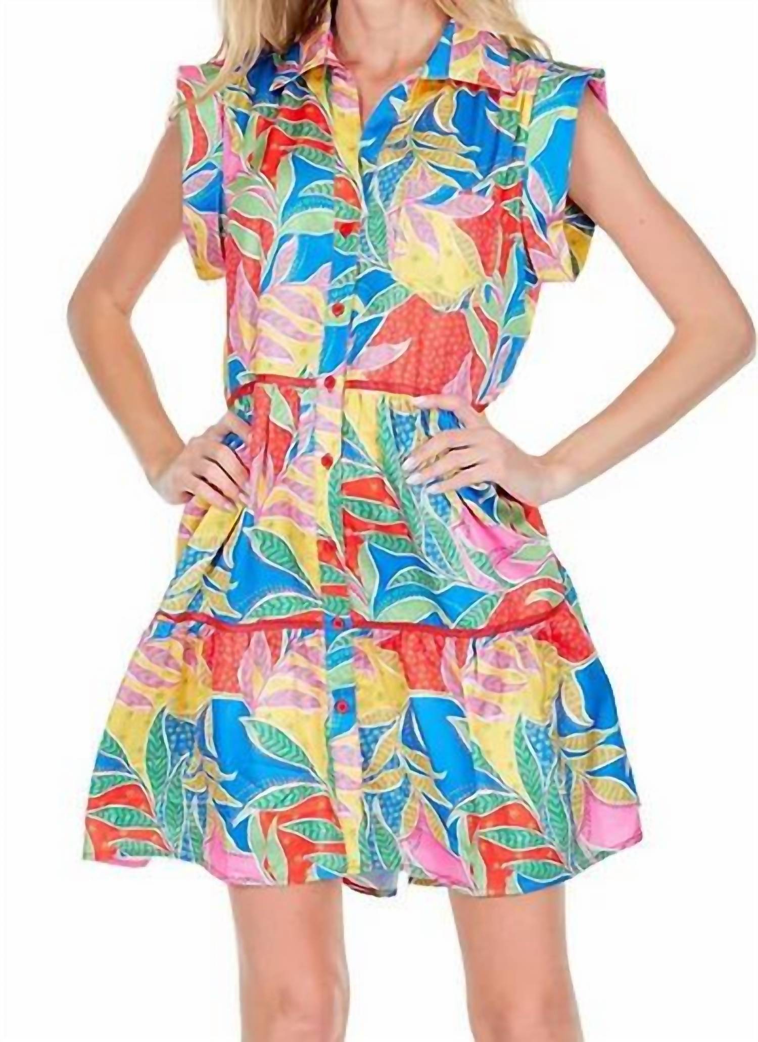 Joy Joy - Pocket Tiered Shirt Dress