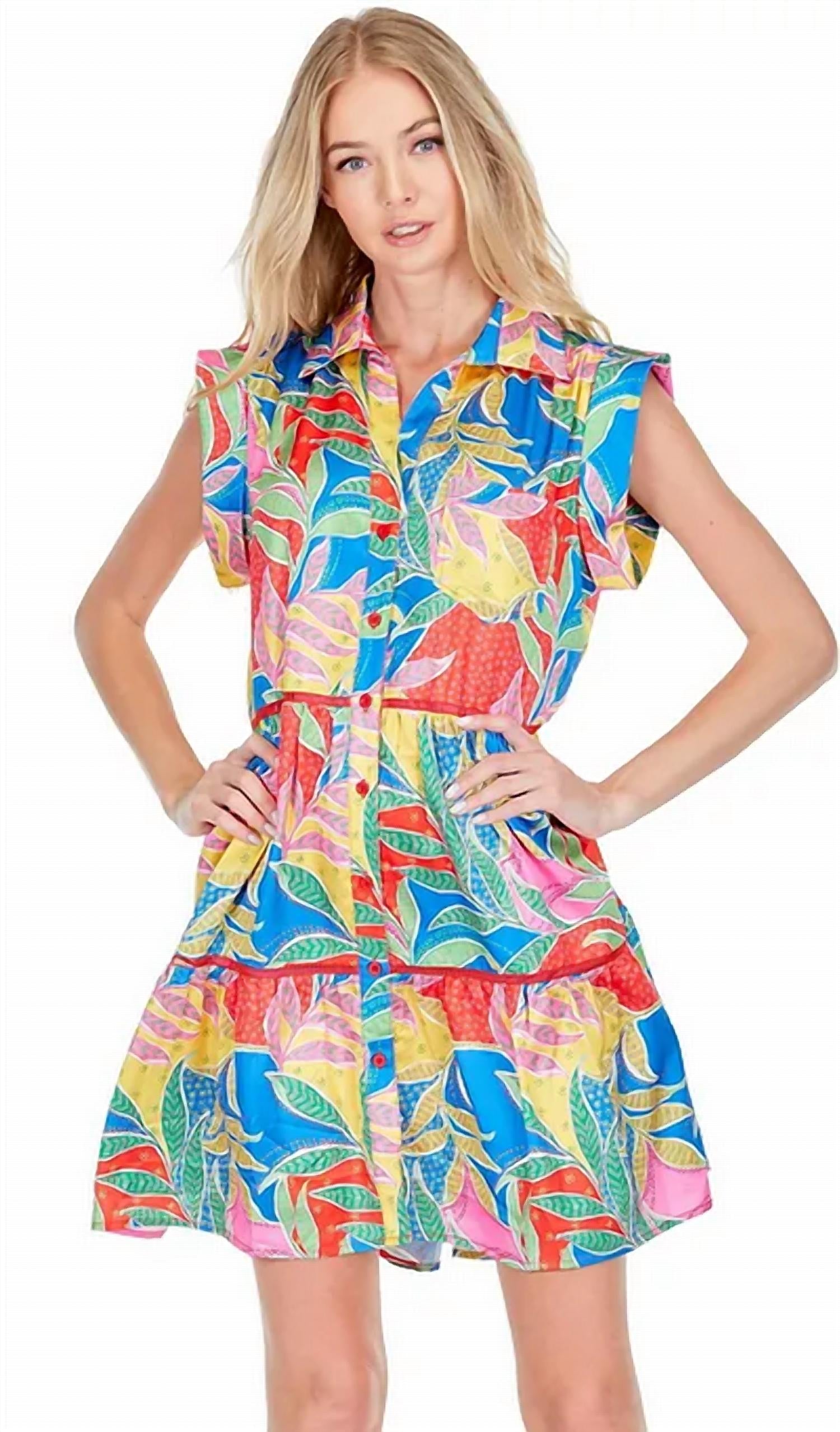 Joy Joy - Pocket Tiered Shirt Dress