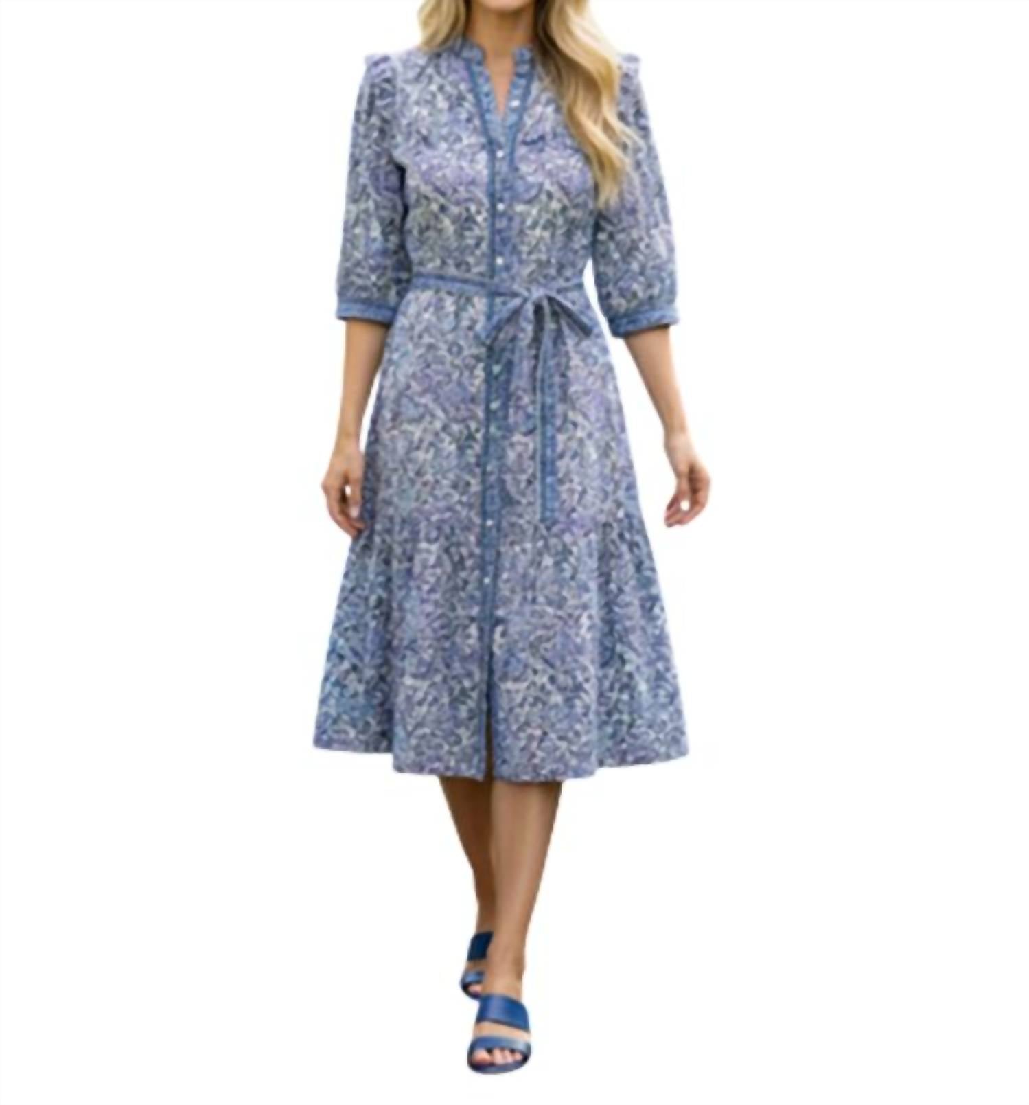 Lola Australia - Pacific Printed V-neck Midi Dress