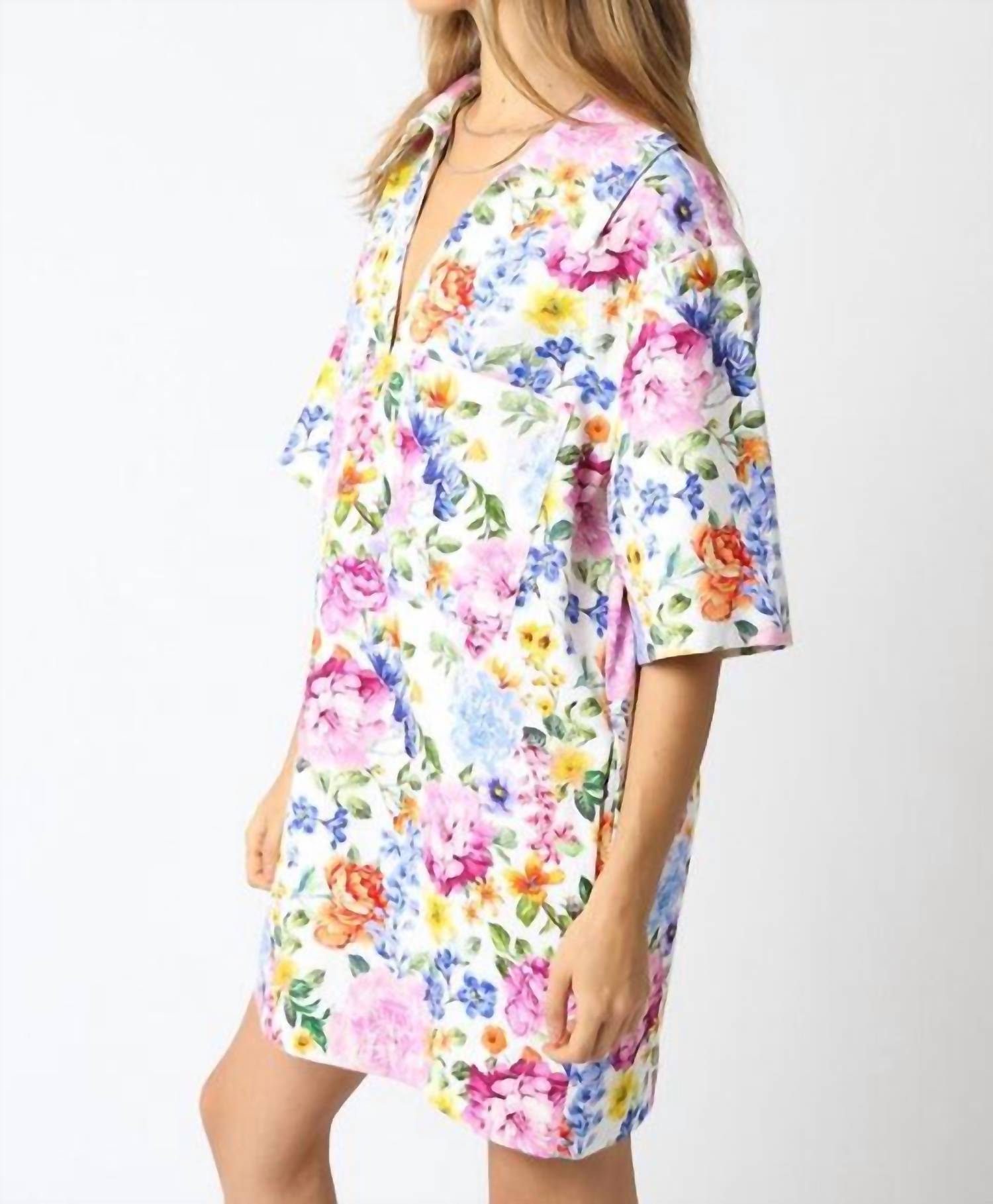 Olivaceous - Riley Floral Denim Dress