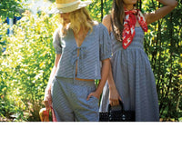 Elan - Gingham Front Tie-top