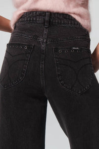 ROLLA'S Sailor Scoop High-rise Wide-leg Jeans in black sand - women's jeans - view 4