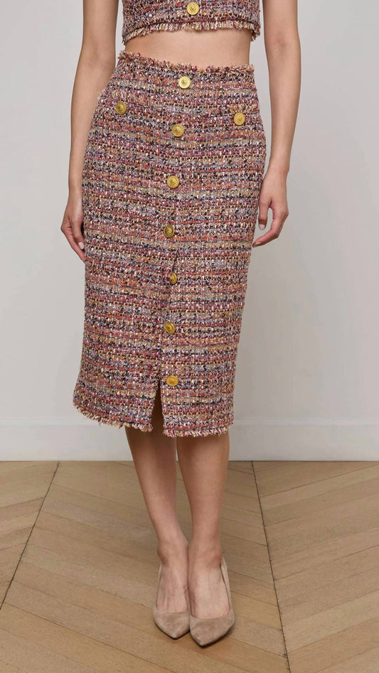 L'Agence - Tai Tweed Midi Skirt