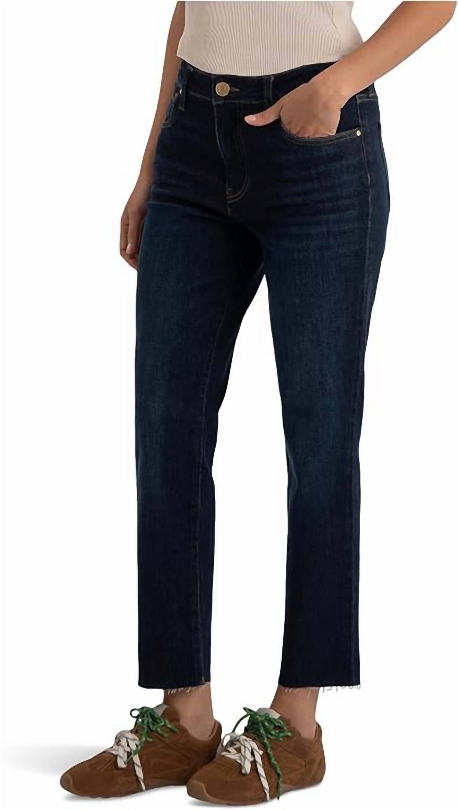 Kut From The Kloth - Reese High Rise Fab Ab Ankle Straight Leg Jeans