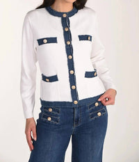 Frank Lyman - Long-sleeve Crew Neck Cardigan