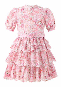 Marlo - Girl's Julietta Cotton Embroidered Mini Dress