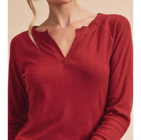 Jag - Women's Lori Notched Knit Top
