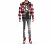 Cult Of Individuality - MEN'S PUNK SUPER SKINNY STRETCH BELTED JEANS