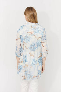 Frank Lyman - Floral Sheer Buttoned Blouse