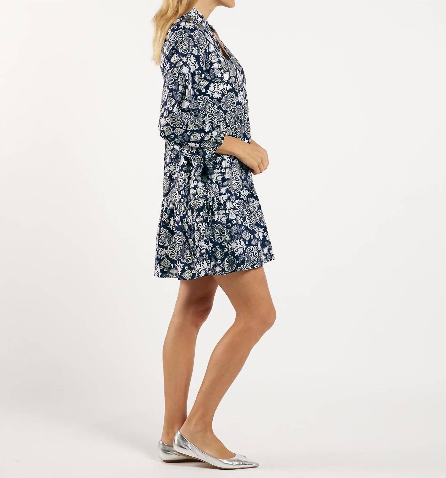 Jude Connally - Monaco Dress Boho Sterling Navy