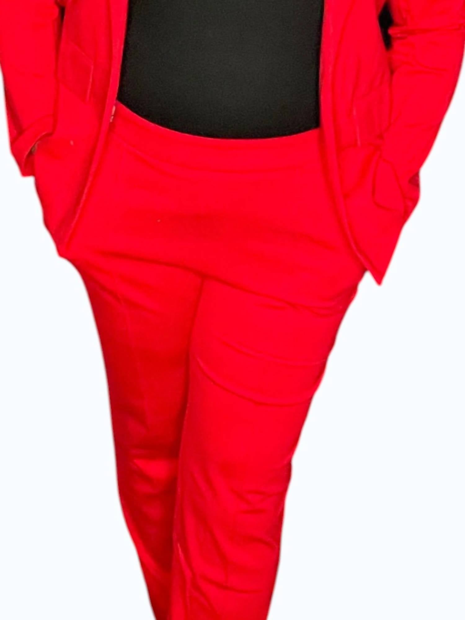 SKIES ARE BLUE Knit Pintuck Trouser Pants in scarlet red - women's pants - detail view