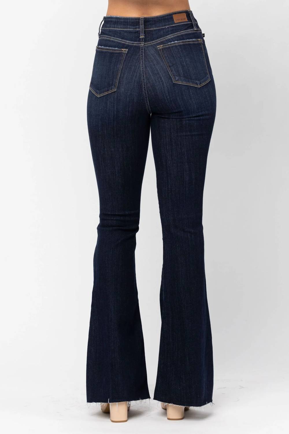 Judy Blue - High Waist Raw Hem Flare Jeans