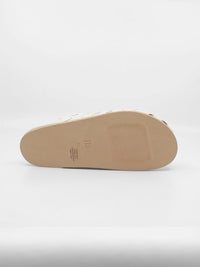 INTENTIONALLY BLANK Women's Aggie Slip On Mules in cream - women's shoe - detail view