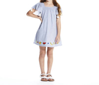 Andy & Evan - Girl's Embroidered Seersucker Dress