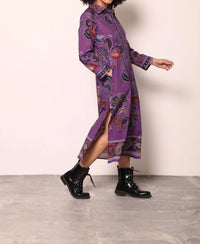 maude vivante Eliza Midi Dress in purple sparkle - women's dress - alternate view