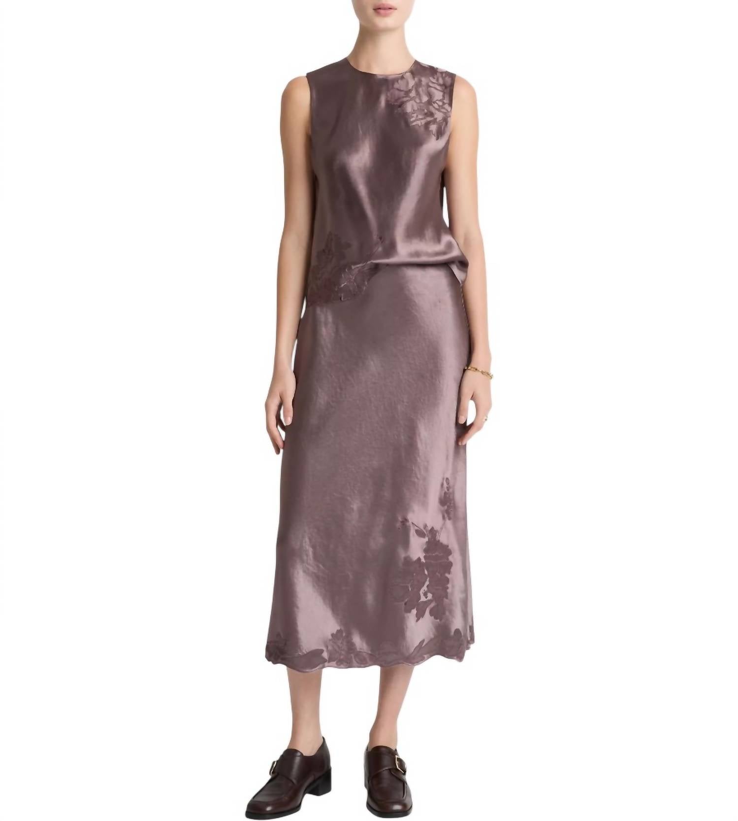 Vince - Floral Embroidered Slip Skirt