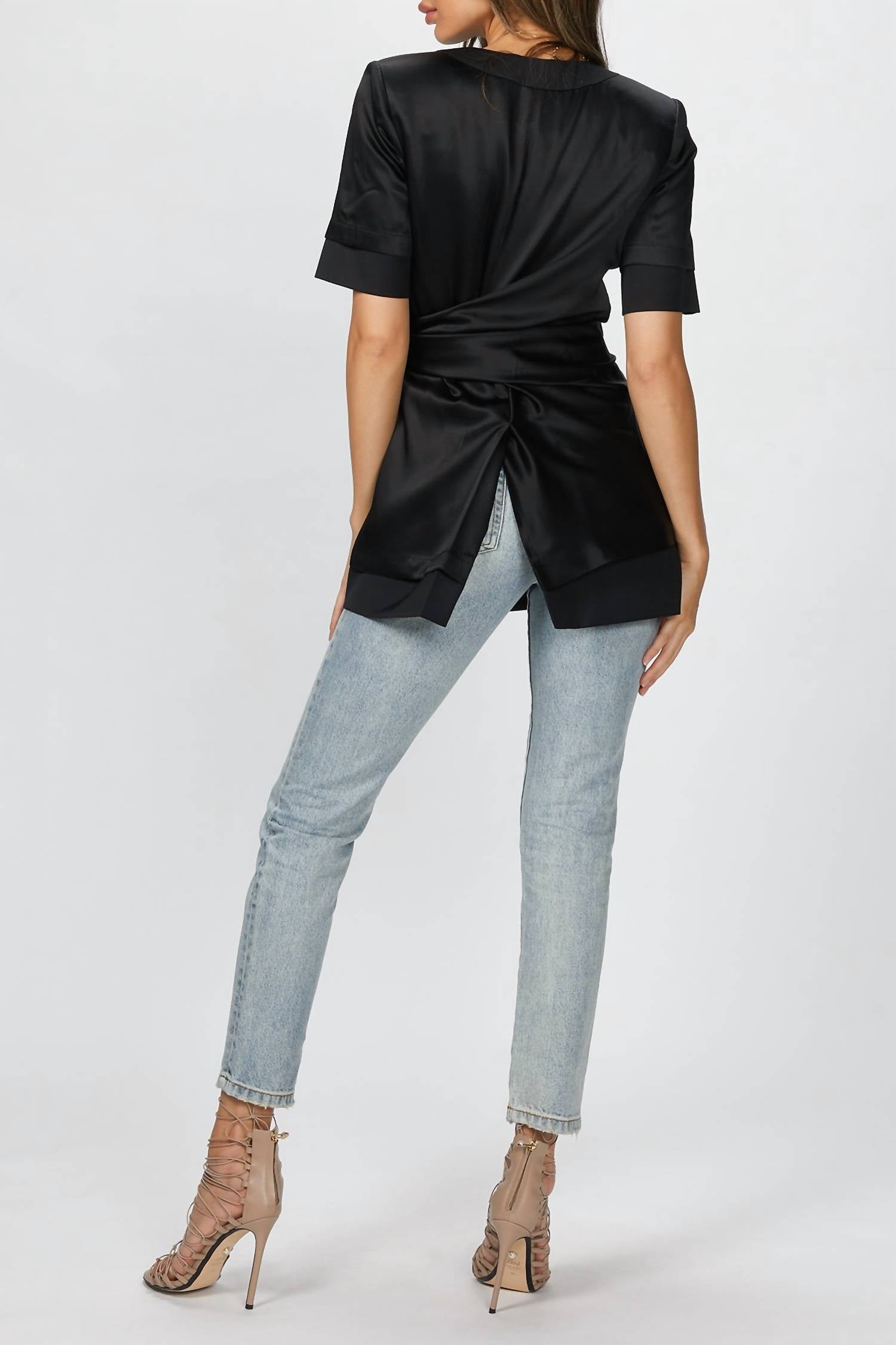 INSIDE-OUT WRAP BLAZER