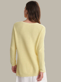 525 America - Crewneck Shaker Stitch Cotton Sweater