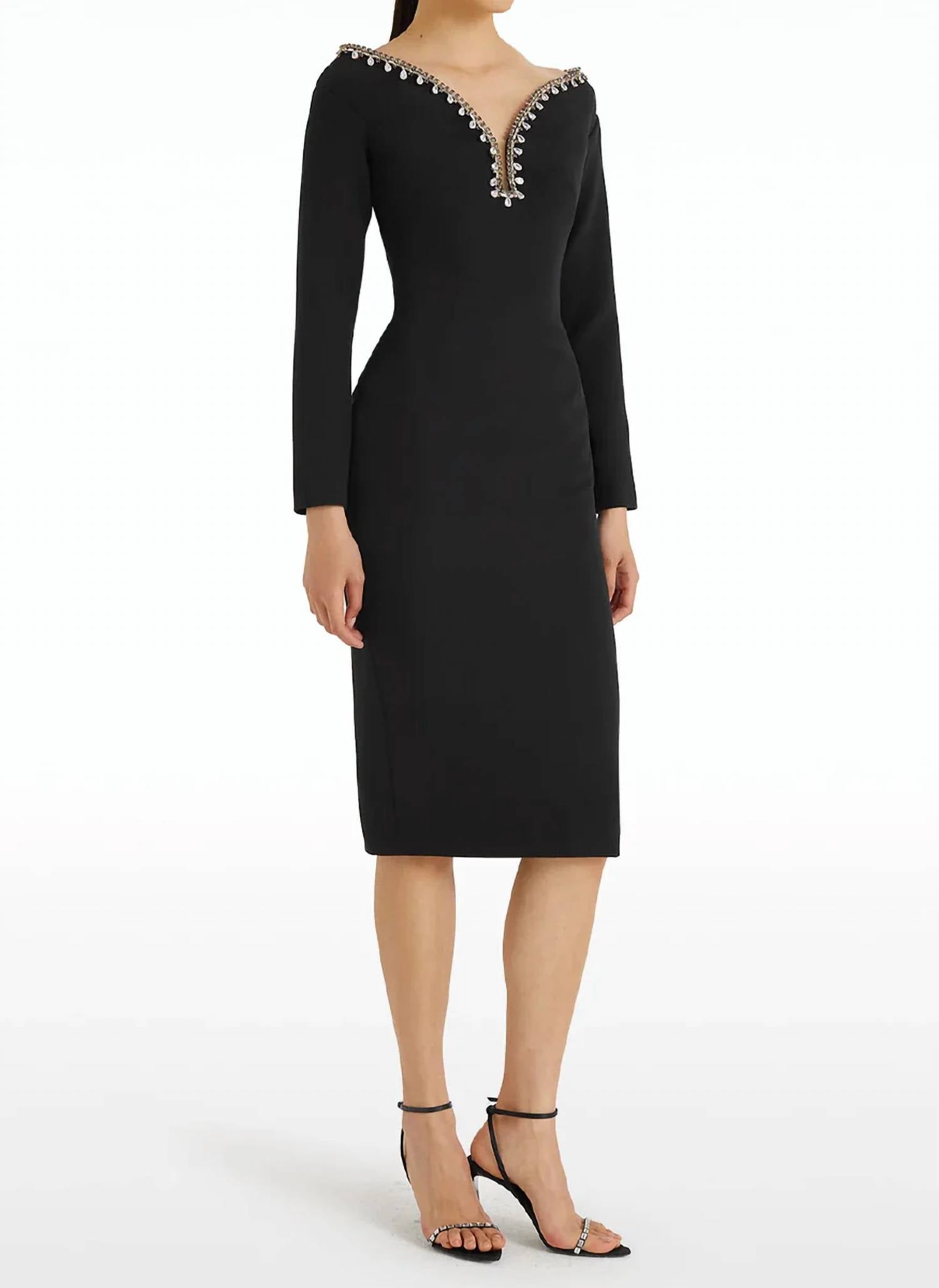 Safiyaa - Smyth Midi Dress With Sirius Trim