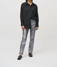 Joseph Ribkoff - Metallic Coated Classic Slim Denim Pants