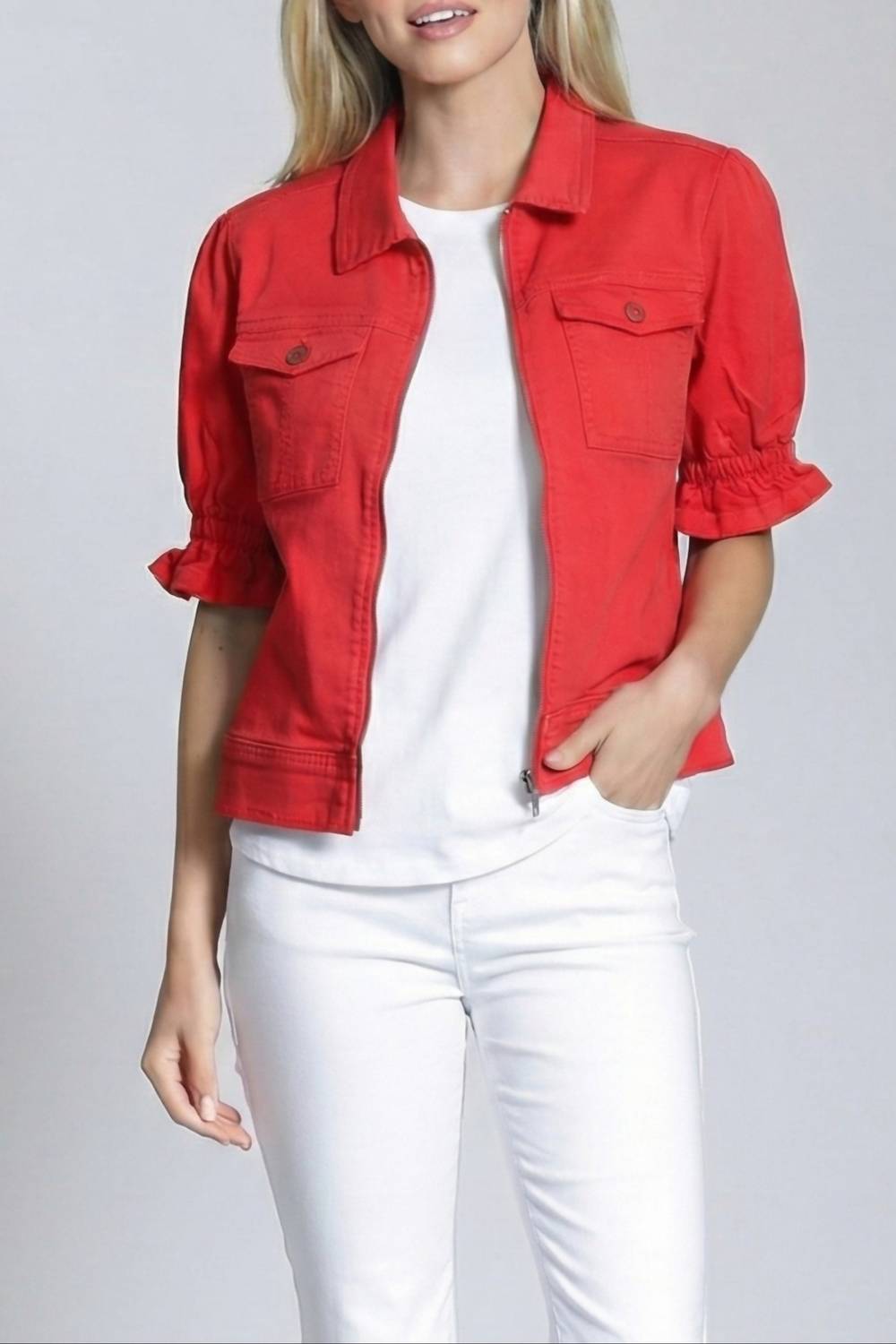 Apny - Ruffle Cuff Jacket - Plus